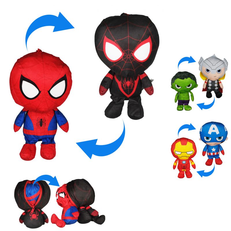 48er Set Marvel Avengers Reversible Plüschfiguren – 24 cm Wende-Plüsch (Lizenzware, 6-fach sortiert)