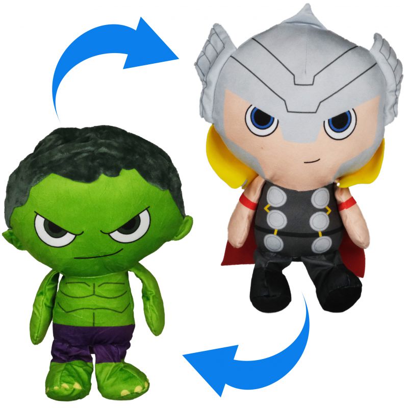 48er Set Marvel Avengers Reversible Plüschfiguren – 24 cm Wende-Plüsch (Lizenzware, 6-fach sortiert)