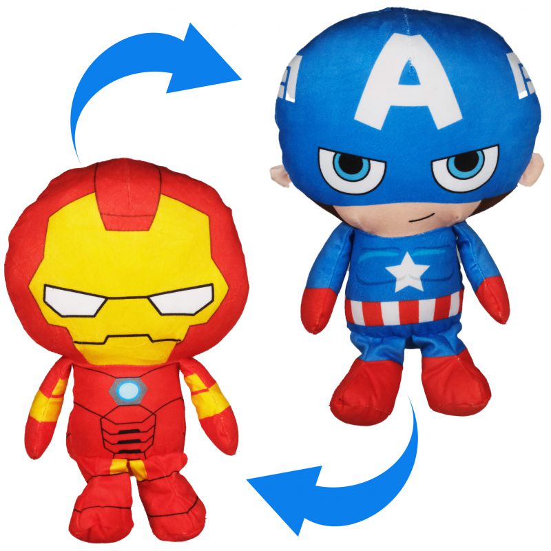 48er Set Marvel Avengers Reversible Plüschfiguren – 24 cm Wende-Plüsch (Lizenzware, 6-fach sortiert)
